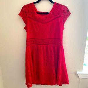 Red lace dress